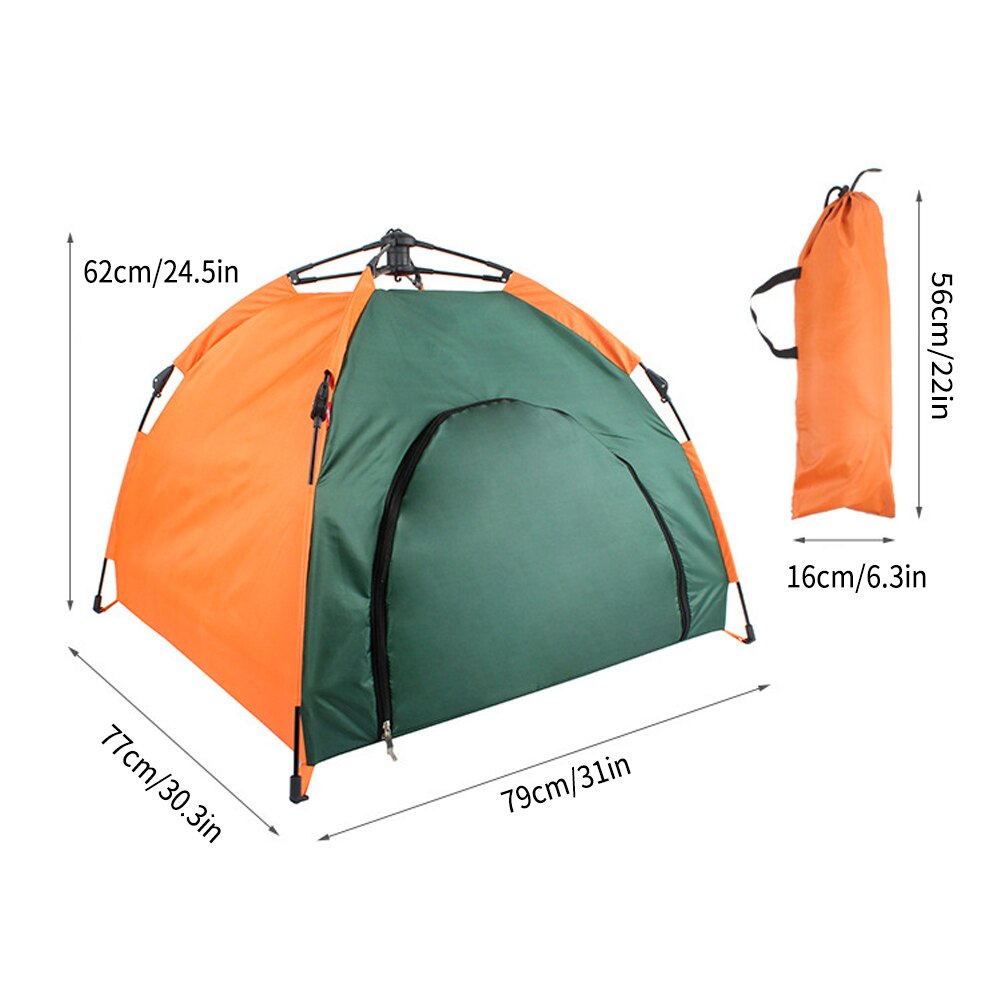 Cheap Goat Tents Medium and large pet house dog cage folding outdoor house mattress travel   pop up dog and cat tent camping beach awning (green)   
